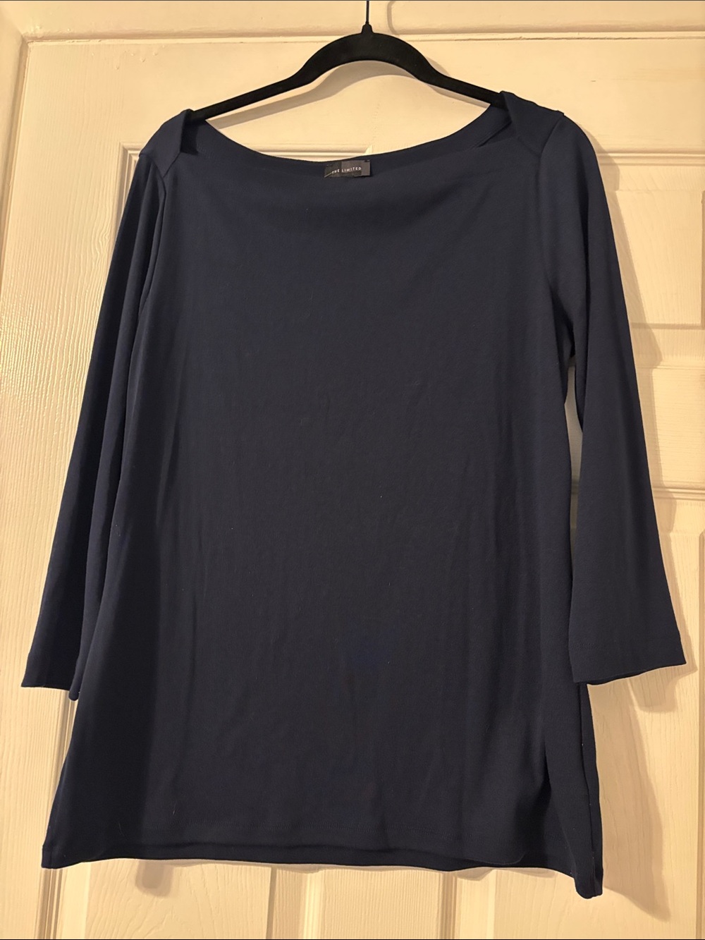 The Limited Navy Boatneck Long-Sleeve Tee 3/4